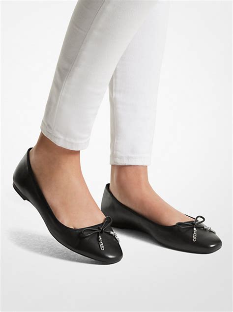 ballerine michael kors noir|Nori Leather Ballet Flat .